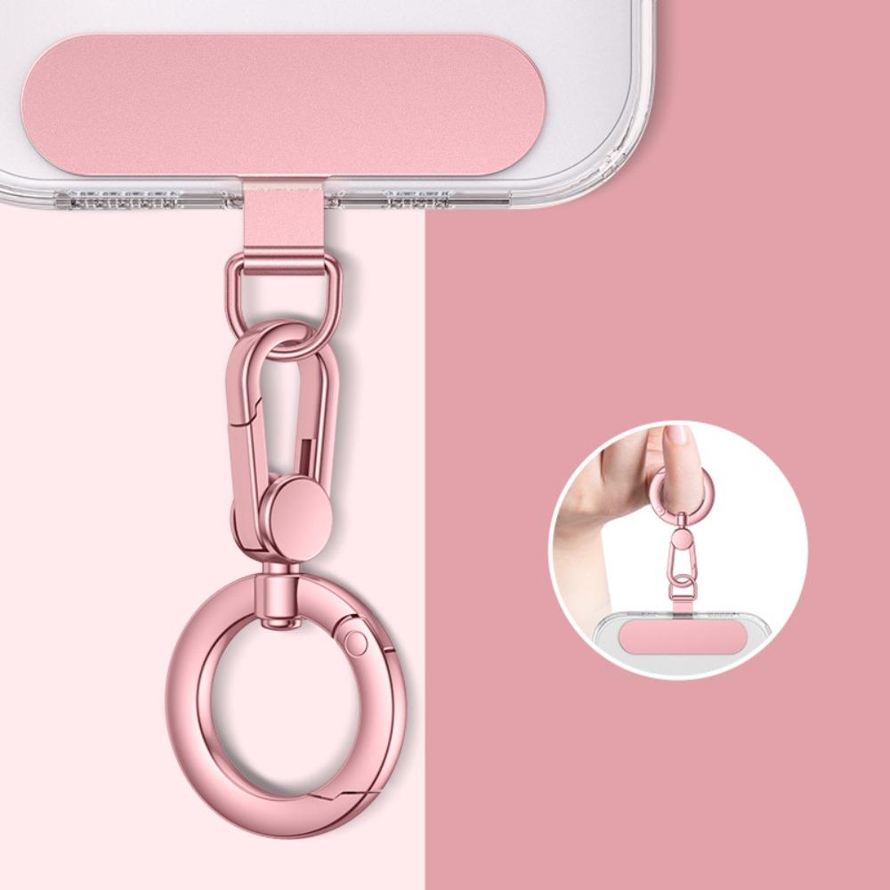 Stainless Steel Phone Lanyard Clip Patch Detachable 360° Rotatable Phone Case Hanging Rope Snap Ultra-thin Anti-lost