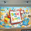 2D Plane Back-to-School Season BA TO SCHOOL Theme Background Banner with Boarding Pass Design