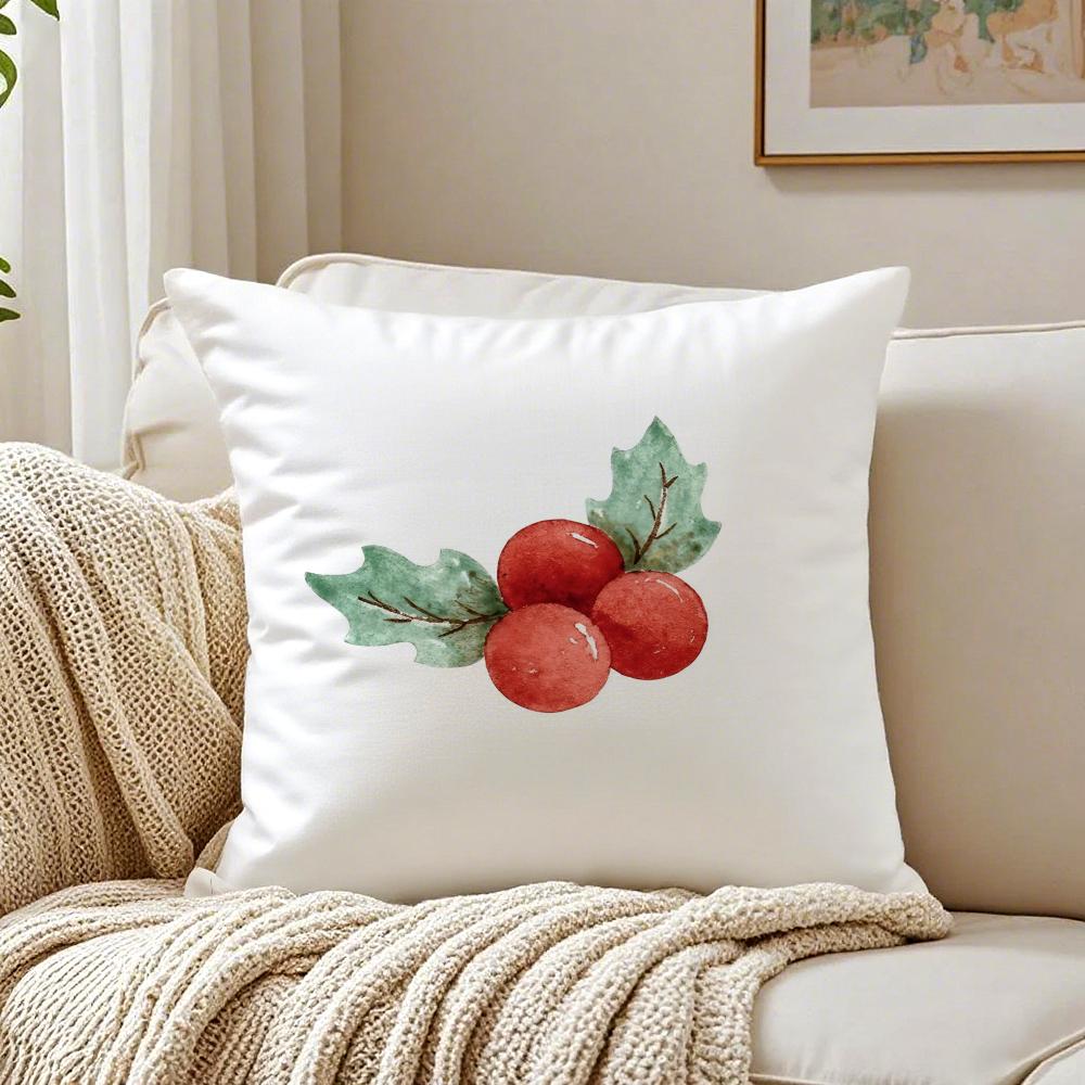 Cute Santa Claus Christmas Cushion Cover Linen Minimalist Soft  for Sofa Bed Home Room Decor