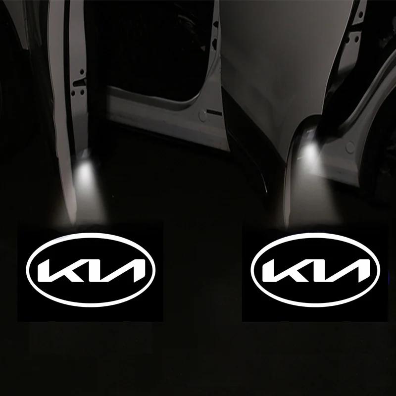 AANW1 2pcs Car Universal Wireless Led Projection Lamp Light For Kia picanto sportage cerato rio ceed soul Accessories