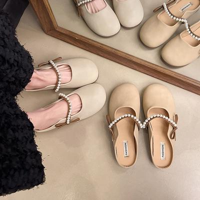 Туфли-лодочки с бантом, летняя женская обувь 2025, новые вечерние туфли на плоской подошве с полуподдержкой, одинарные туфли на мягкой подошве, крутые тапочки