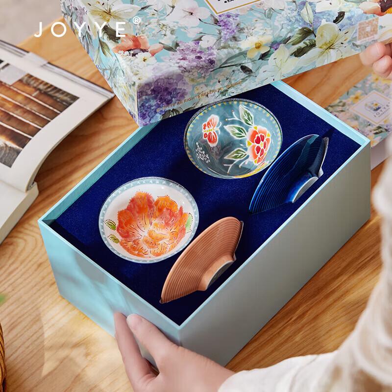 JOYYE Керамический набор для чайной церемонии Кунг-фу, ручная роспись, тканевое искусство