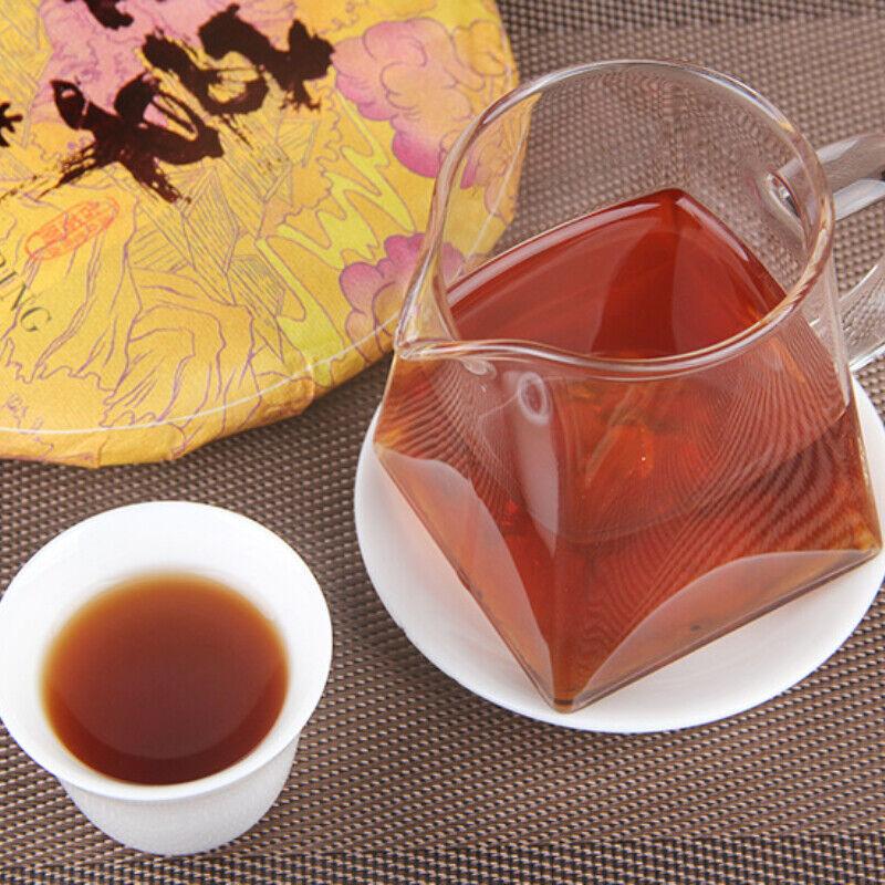 357g Pu'er Ripe Tea Golden Bud Lao Banzhang Pu'er Tea Cake Ancient Tree Pu'er