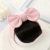 Детская повязка на голову с париком и бантом, с челкой, эластичная хлопковая повязка для волос, удобный парик, аксессуары для волос для маленьких девочек