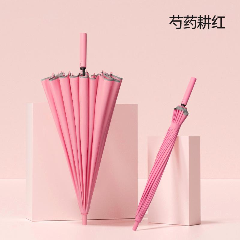 Новый японский и корейский зонт с 24 спицами, увеличенный и усиленный зонт с длинной ручкой, большой автоматический штормовой, особо ветроустойчивый, двойной