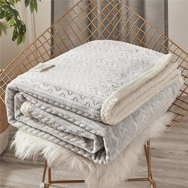 Luxury Bedding Quilt Blanket Flannel Fleece Throw Blanket Nap Blanket Thickened Warm Blanket