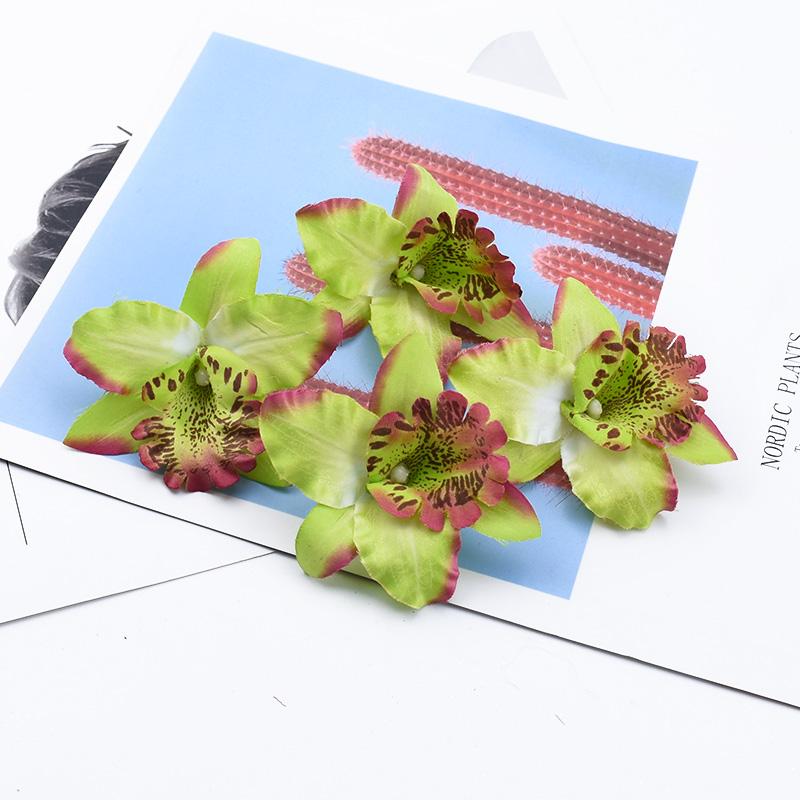 10/20pcs Artificial Flower Plants Butterfly Orchid Flowers Wall Wedding Home Room Decor Bridal Accessories Clearance Wreath prop