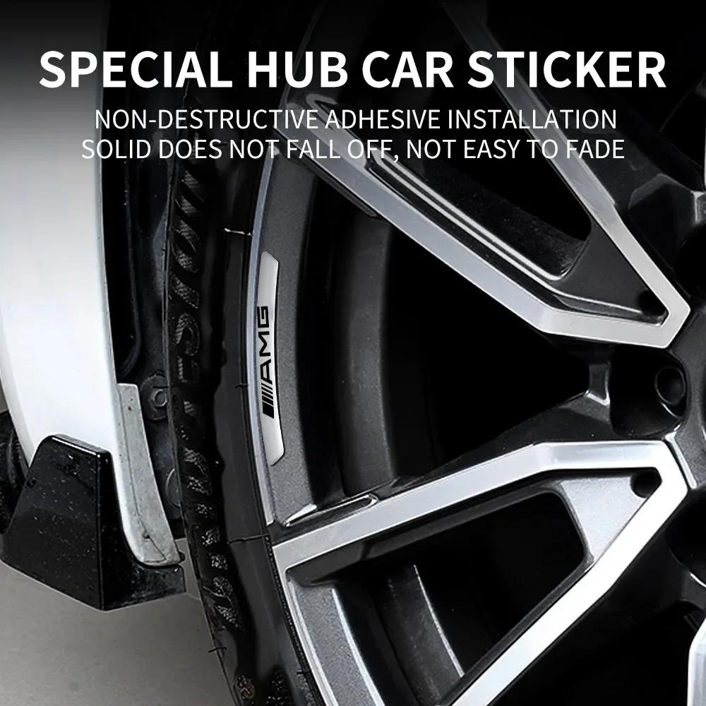 AABGT1 4Pcs Wheel Hub Stickers Wheel Rims Decoration Strips for MERCEDES BENZ W203 W204 W205 W206 W209 W210 W211 W212 W213 W176 W166