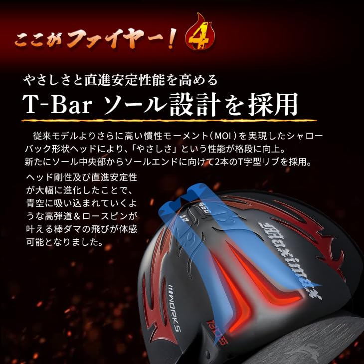 WORKS GOLF Variable Maximax Black Series II Driver, Hisho, GokuMAX Shaft, 46 Inches, 10 Degrees, Flex S, Right-handed