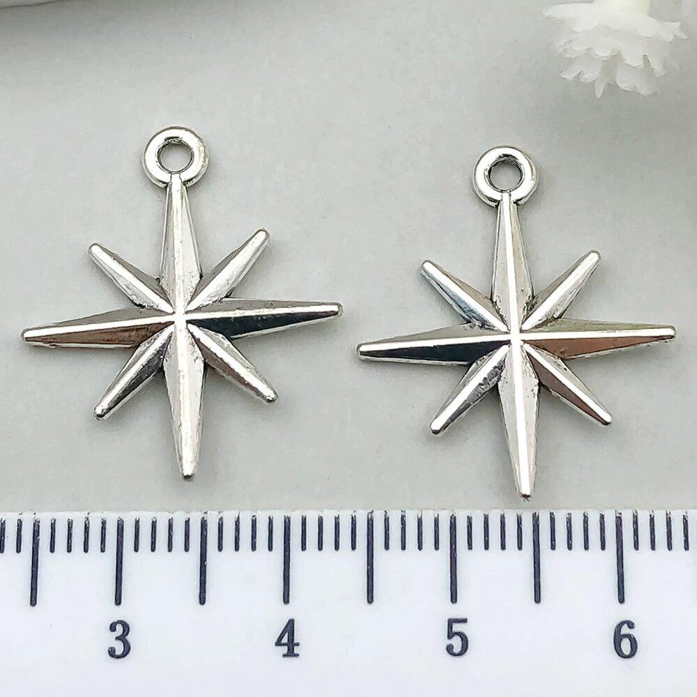 20pcs/Lot Mix Antique Silver Color Sun Moon Star Pendant Charms For Jewelry Making Supplies Witch Wicca Accessories DIY Bracelet
