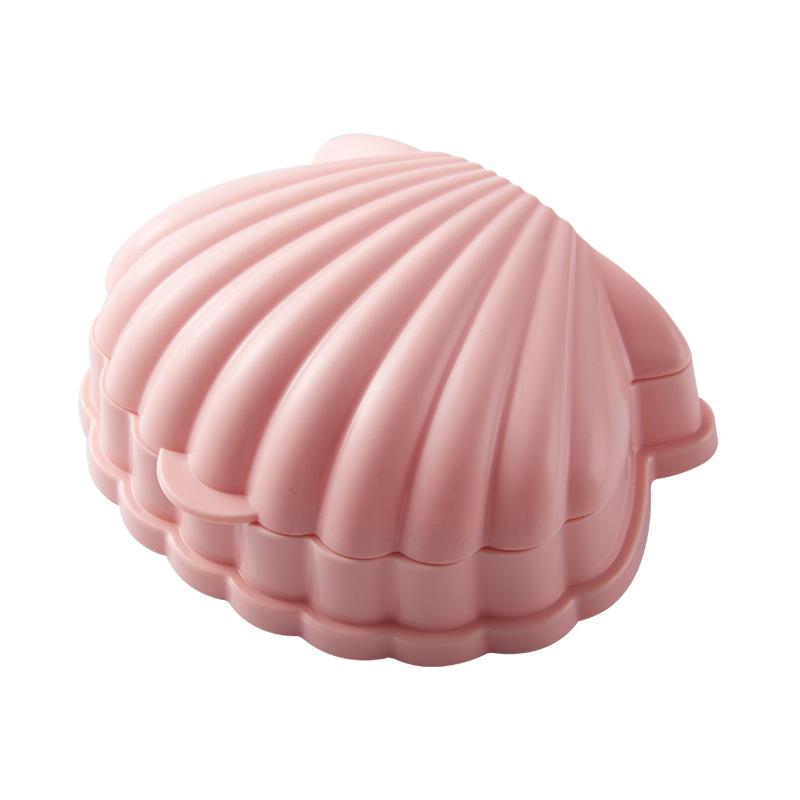 Natural Shell Shaped Soap Box with Lid Draining Non-slip Soap Holder Case Soap Dish PP Plastic Bathroom Accessories