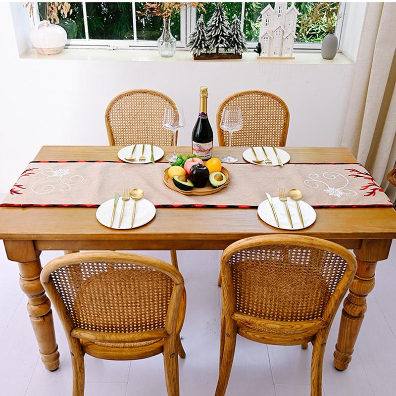 Скатерть для рождественской новогодней вечеринки, скатерть с изображением елки и лося, напечатанная в клетку, для домашнего ужина, украшения для праздничного стола