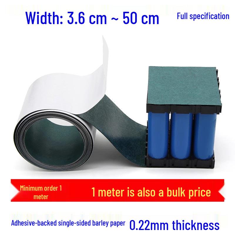 Green Shell Adhesive-Backed Barley Paper for 18650 Lithium Battery High-Temperature Insulation