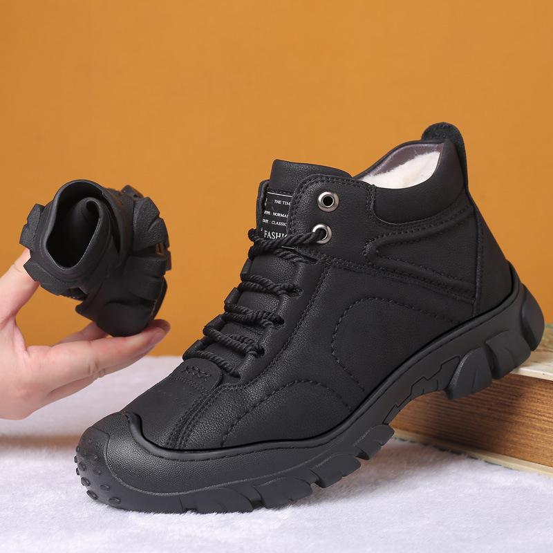 New Winter Men's Plus Velvet Sneakers Non-slip Water Proof Keep Warm High Boots