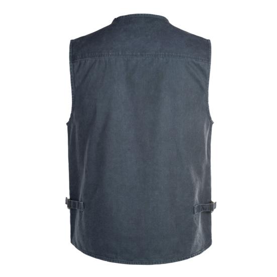 Men Waistcoat Solid Color V Neck Sleeveless Multi Pockets Outdoor Vest Fishing Coat