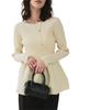 Titibait AFXP4187 Peplum Knit Size L Women's Two-Way Top, Ivory,