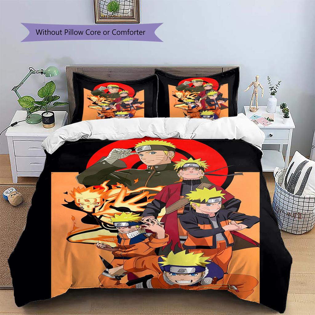 Naruto Uzumaki Naruto Pattern Bedding Home Decoration Birthday Gift (1 * duvet cover + 2 * pillowcase, without core)