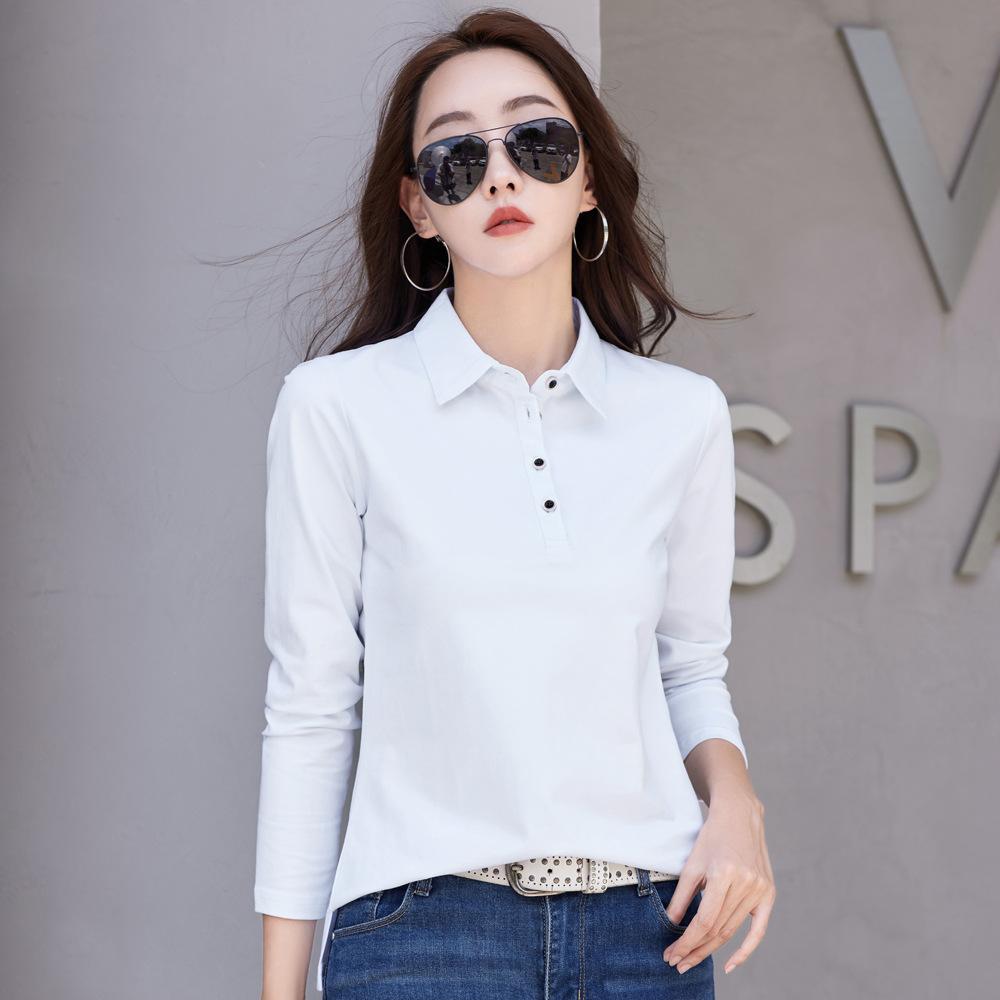 Autumn Women's Casual Lapel Long-sleeved Polo Shirt