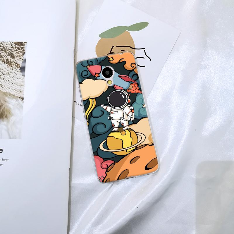 Для Meizu M2 M3 M5 M6 Note чехол силиконовый милый космонавт космический мягкий чехол для Meizu M6 M6S M6T M5 M5C M5S M3 M3S M2 чехол для телефона