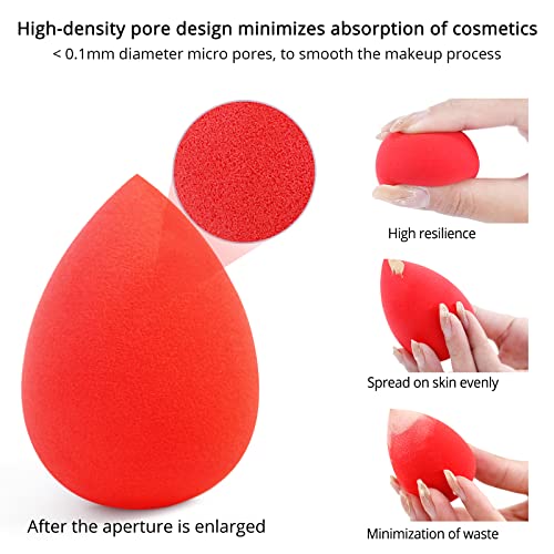 5Pcs Makeup Sponge Set, Foundation Blending Beauty Sponge, Flawless for Liquid, Cream, and Powder, Multi-colored Makeup Sponges