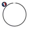 Necklace - - AAA+ Freshwater Cultured Pearl - 5-6 Mm - 925 Silver - Carabiner