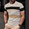 3D Striped Printed T-shirts for Men and Women, Casual Daily Sportswear, Fashionable Short-sleeved Fitness T-shirts, Summer Hip-hop