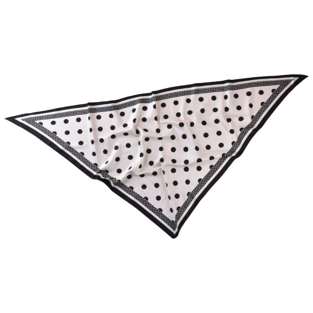 Thin Imitation Silk Scarf Polyester Waist Tying Scarf Vintage Polka Dot Triangle Scarf Club