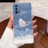 Эстетичный Модный Милый Кот Астронавт Силиконовый Чехол Для Телефона Для Realme X7 Max 5G Мягкая Задняя Крышка Для Realme X7Max Прозрачный Funda