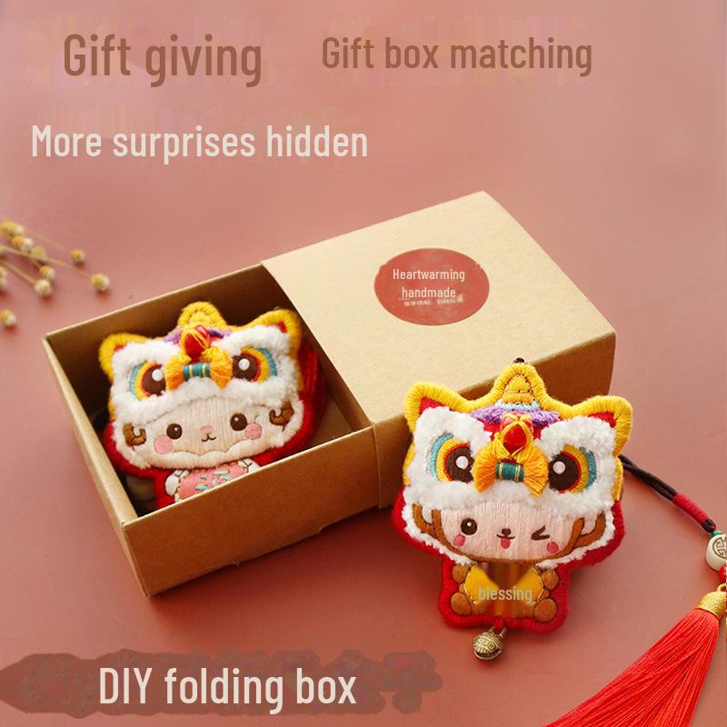 Набор для вышивки «Сделай сам» «Амулет мира»: Брелок-кошелек ручной работы в виде льва в подарок парню