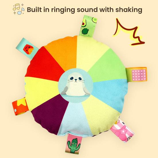 Мягкая игрушка для собак «Летающий диск», радужная плюшевая летающая тарелка, игрушка для домашних животных с колокольчиком, интерактивная игрушка для дрессировки щенков на свежем воздухе, для жевания, для маленьких, средних и больших собак