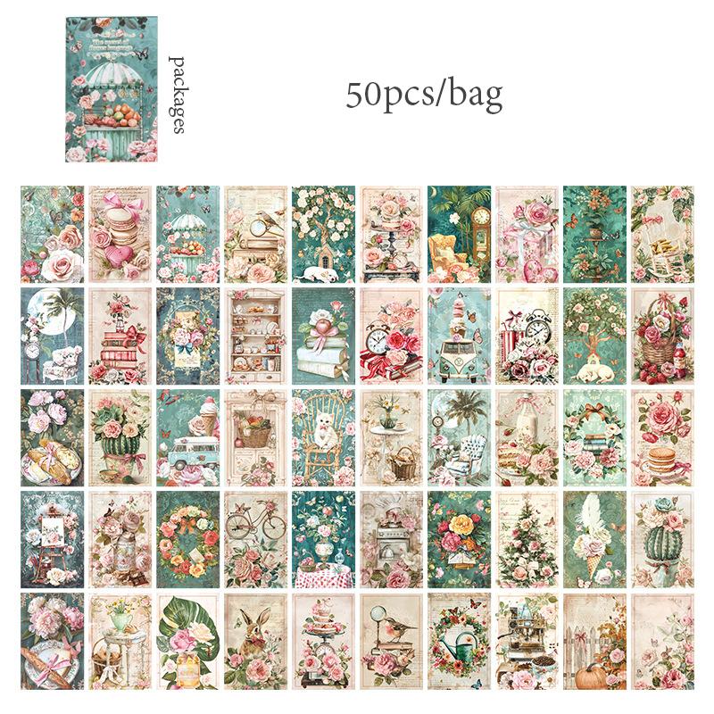 6 стилей 50 шт./упак. липкая бумага для заметок неклейкий материал бумага винтажное руководство DIY коллаж наклейки записная книжка