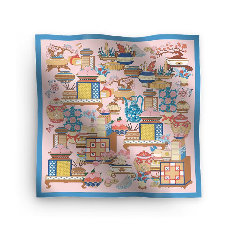 Wanshili Spring Bloom Double-Sided Square Scarf