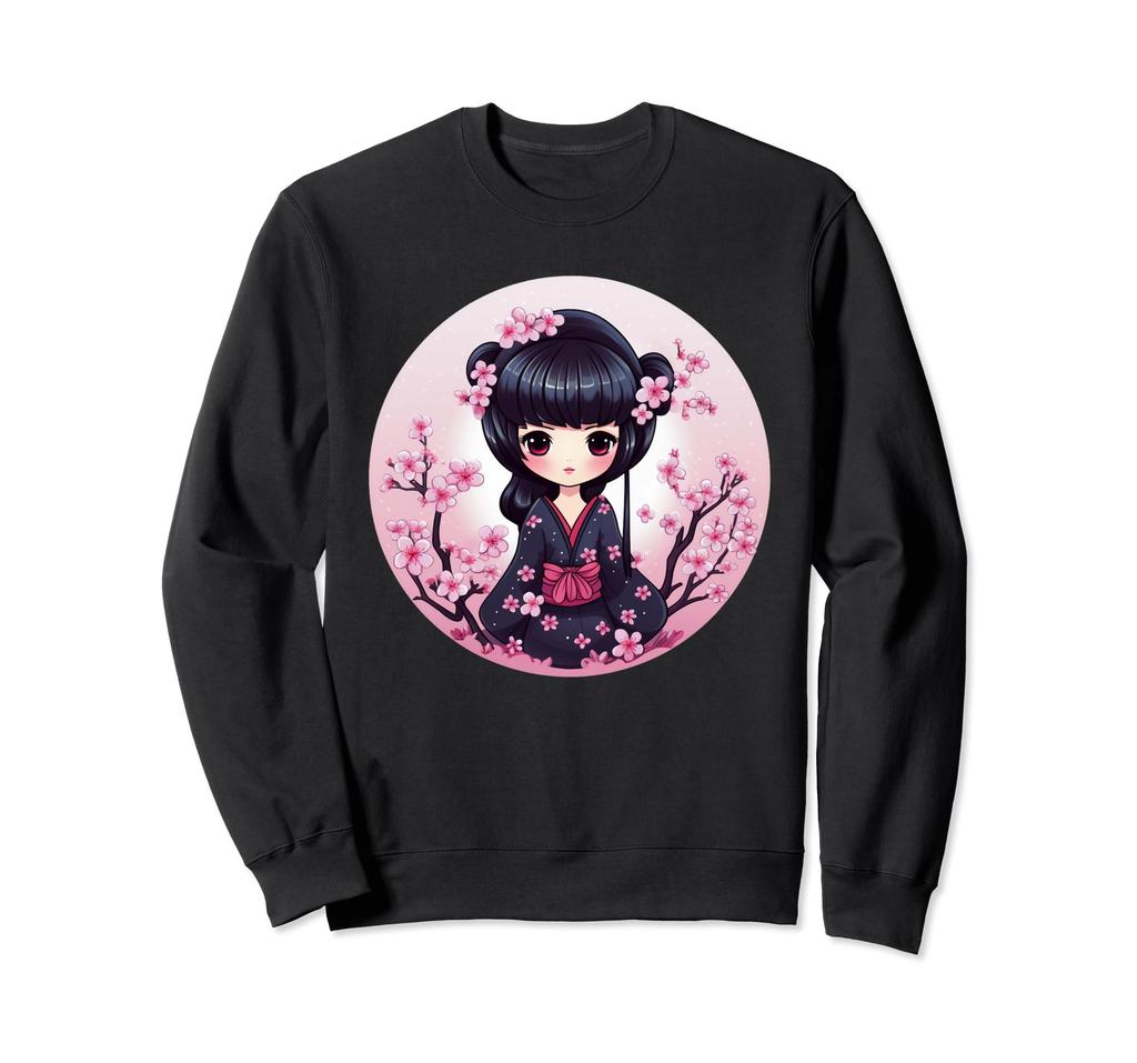 Cute Cherry Blossom Kokeshi Doll I Kokeshi Sweatshirt