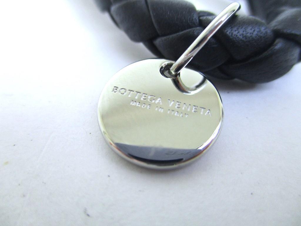 Оригинальный брелок для ключей BOTTEGA BENETA Intrecciato из черной кожи #a162, восстановленный