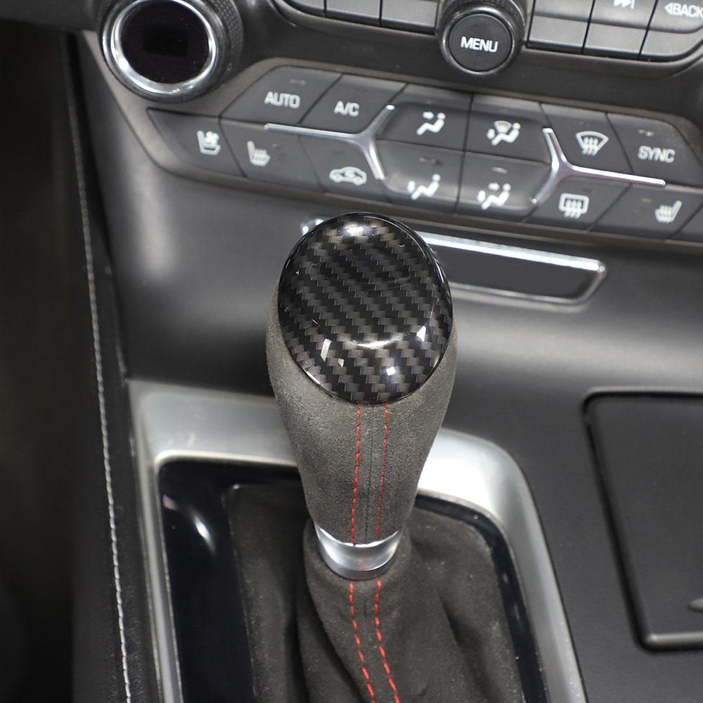Carbon Fiber Style Gear Shift Knob Head Cover Trim for Chevrolet Corvette C7 201