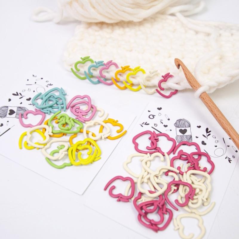 24Pcs Fruit Stitching Markers Crochet Locking Stitching Markers Rings for Knitting Crocheting Weaving Sweater Scarf Hat