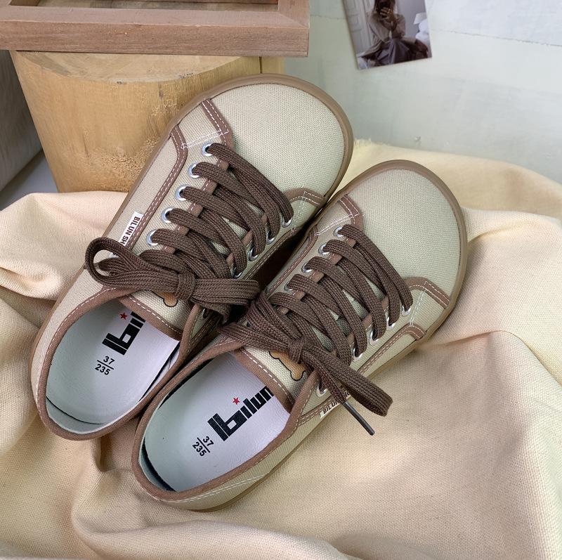 Модные низкие парусиновые кеды для женщин, корейский стиль, большой палец, манго, на шнуровке, удобные, простые, модные