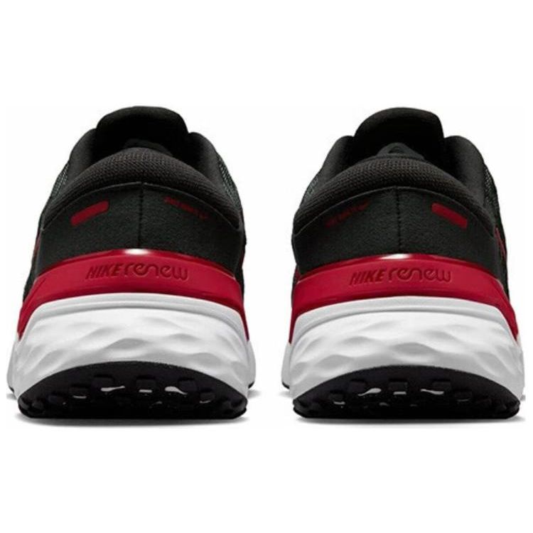 Nike Renew Run 4 Comfortable Sports Fabric Shock Absorption Non-Slip Low-Top Casual Running Shoes Men Sneaker Black Red DR2677-003