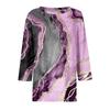 Women's Fashion Casual Round Neck 3/4 Sleeve Loose  Printed T-Shirt Ladies Top
