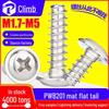 201 Stainless Steel Round Head Self-Tapping Screw with Washer, Flat Tail, Pan Head, Medium Size M3/M4/M5