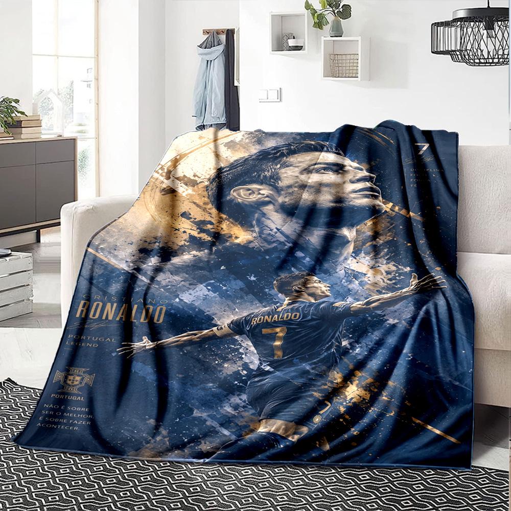 Ronaldo's Golden Legacy Blanket Warmthful Decor Great for Chair Sofa Office Four Seasons Universal Digital Print Best Holiday Gift for Friends Family