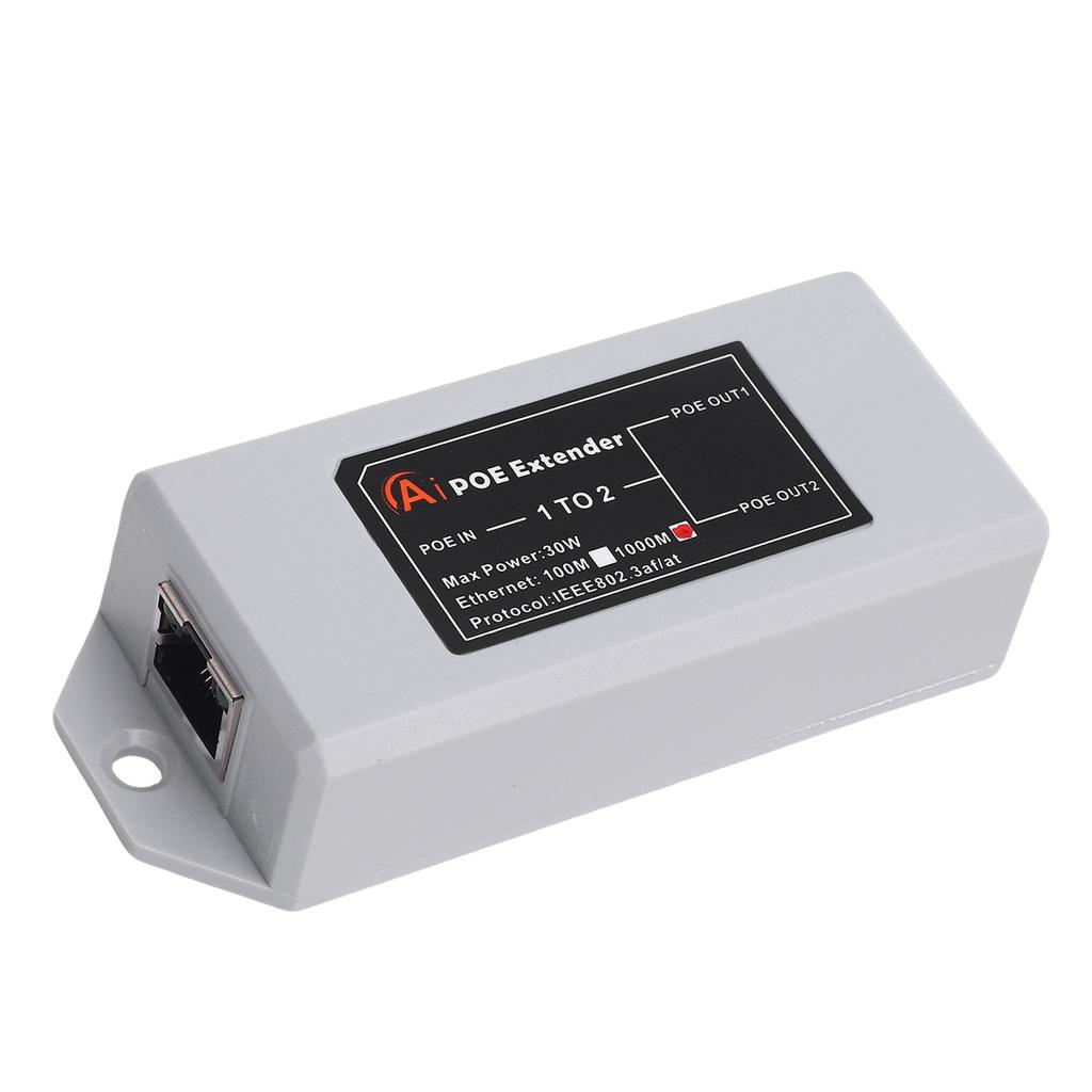 Гигабитный POE-удлинитель 1 вход на 2 выхода 1000 Мбит/с Передача на большое расстояние Plug and Play Компактный Для дома Отеля