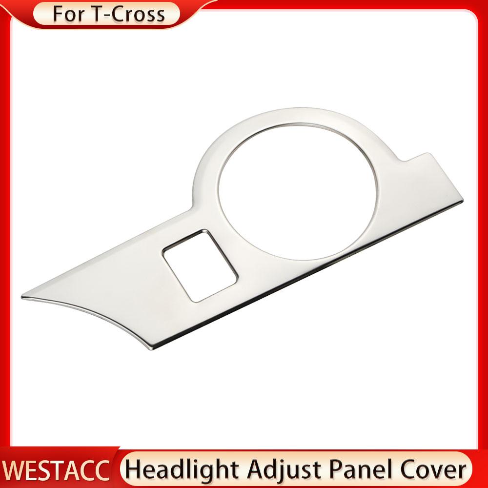 Ручка переключателя фар автомобиля, крышка панели, наклейка, накладка для Volkswagen VW T-Cross Tcross 2018-2023 LHD