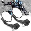 Professional Motorcycle Round Bar End Mirrors Motorcycle Rear View Side Mirror for 7/8" Handlebar Quick Installation