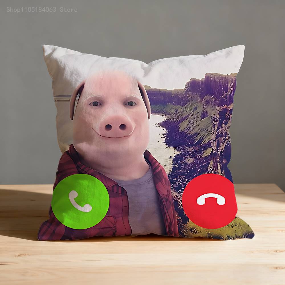 Наволочка John Pork Is Calling для декора дивана, автомобиля, офиса, комнаты. Печатная наволочка для подушки. Декорации и защита.