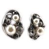 [J8272] - Designer 'Sissi' Earrings Ivory Gray Black