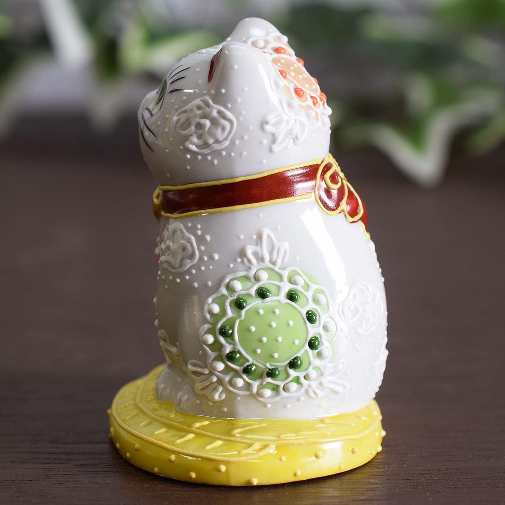 Кутани манящая золотая монета и белая рельефная посуда, кошка-правша, дизайн, N-007F