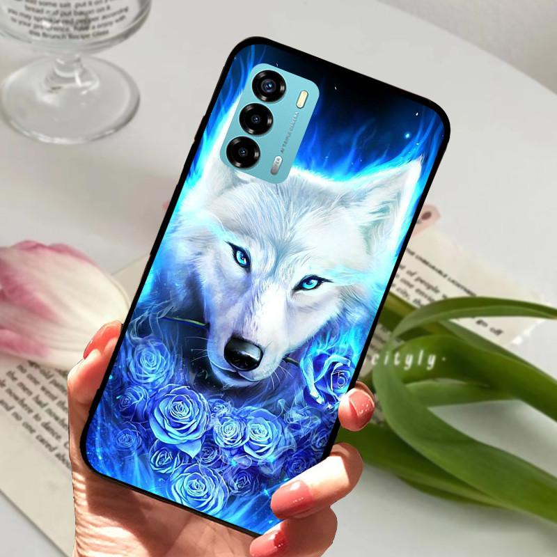 Чехол для ZTE Blade V40 Vita 8045 6.75" Животный Мультяшный Мягкий Силикон Funda для ZTE Blade V40 Vita Чехол для Телефона V40Vita Черный Coque