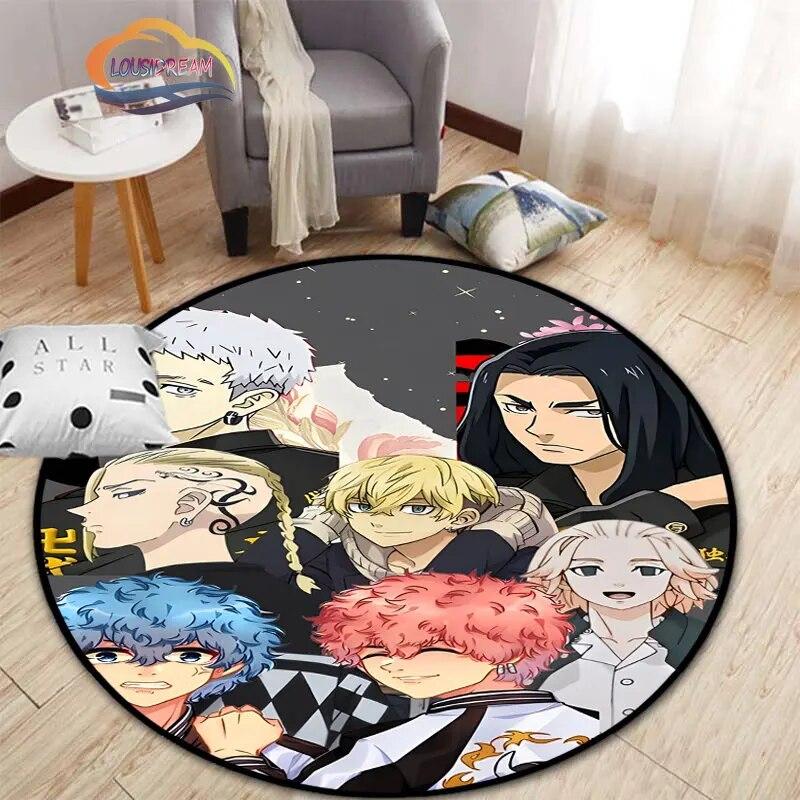 Аниме Токио Мстители круглый ковер мультфильм коврик для гостиной кухни столовой детские коврики коврик для йоги