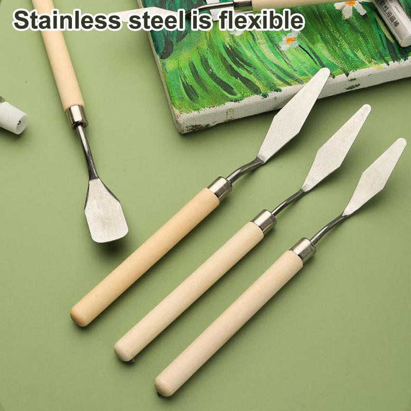 7 шт./набор Ножи для масляной живописи из нержавеющей стали Художественные шпатели Палитровый нож Нож для смешивания масляной краски Скребок Художественные инструменты